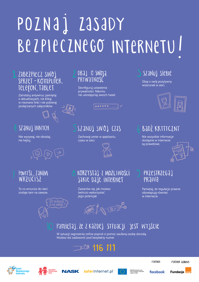 zasady bezpiecznego internetu plakat